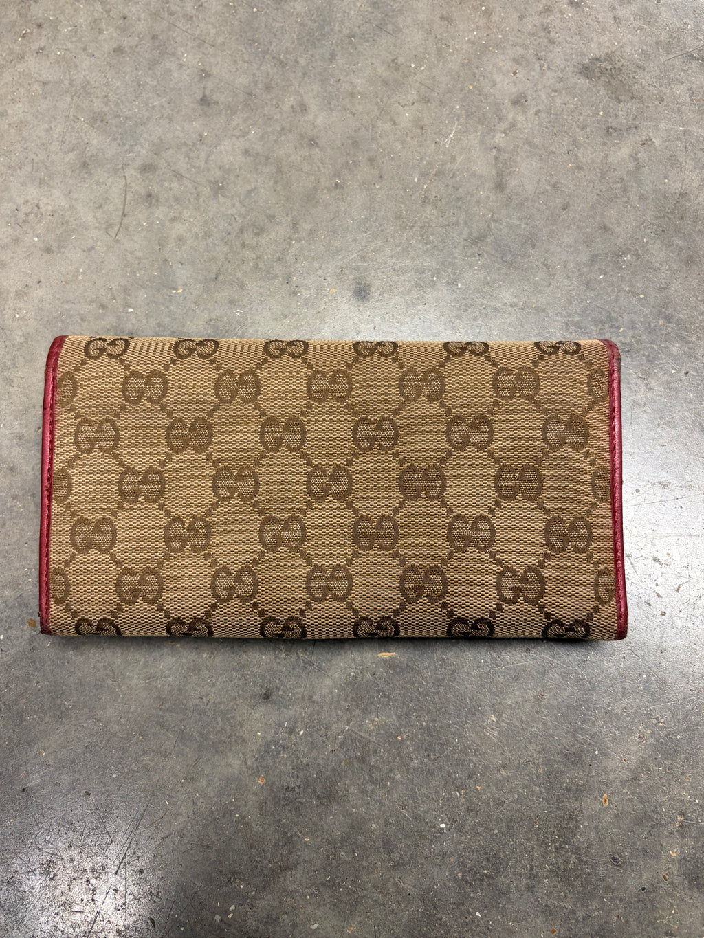 Gucci GG Canvas Heart Red Wallet