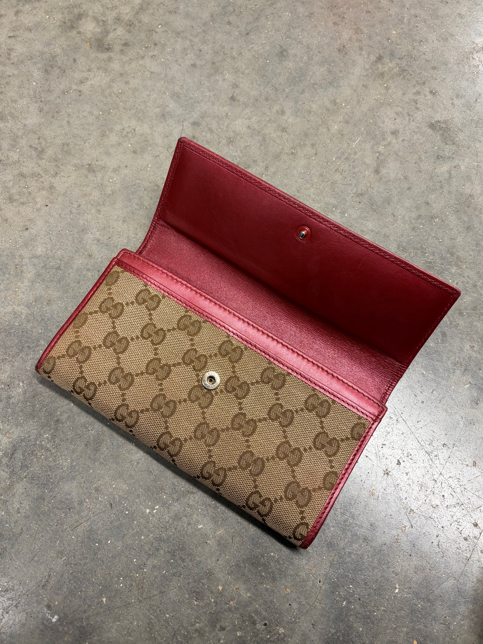 Gucci GG Canvas Heart Red Wallet