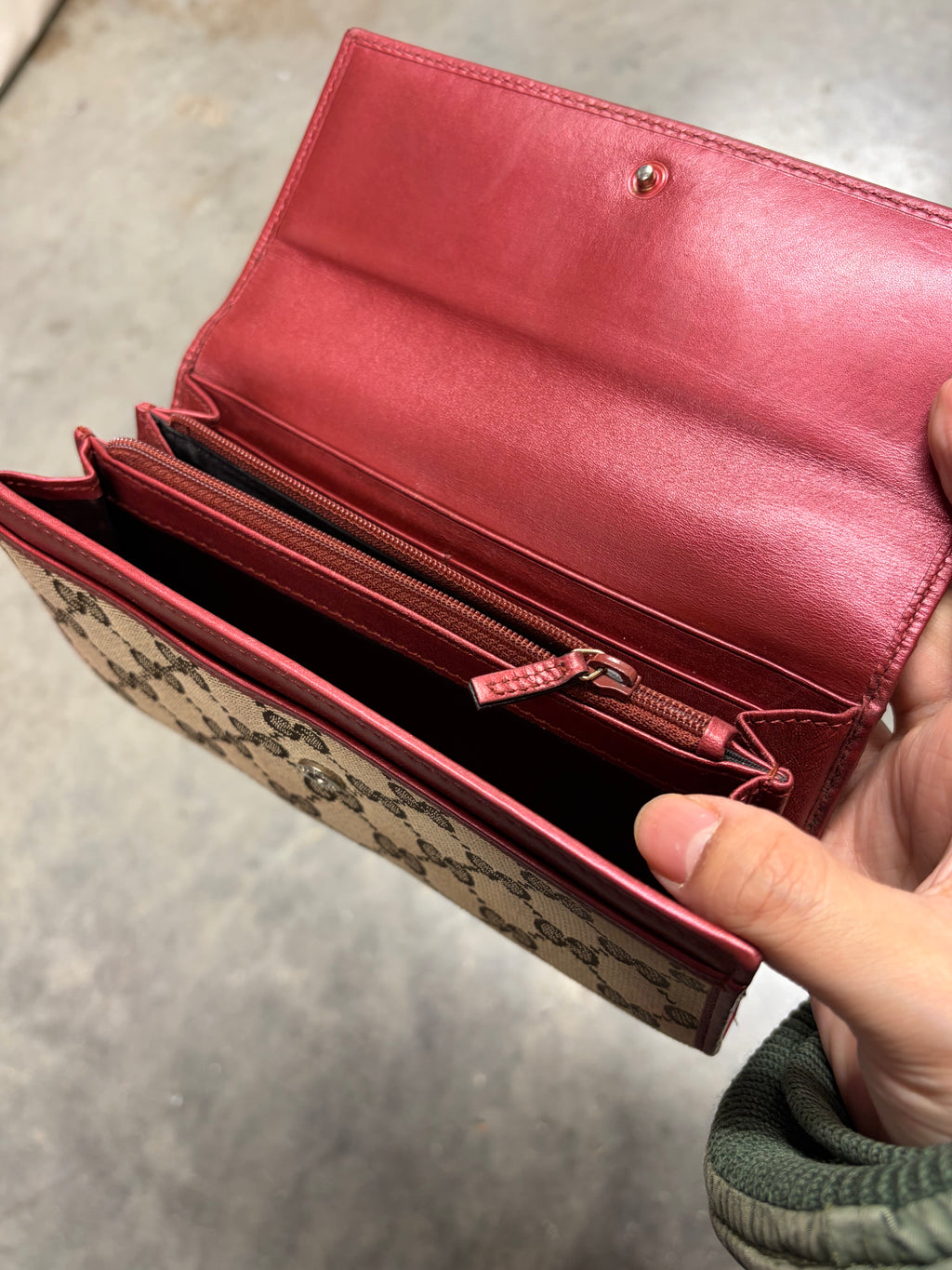 Gucci GG Canvas Heart Red Wallet