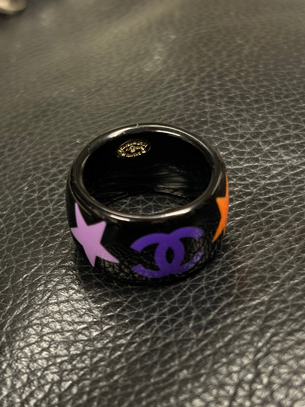 Chanel Multicolor Star CC Resin Statement Ring