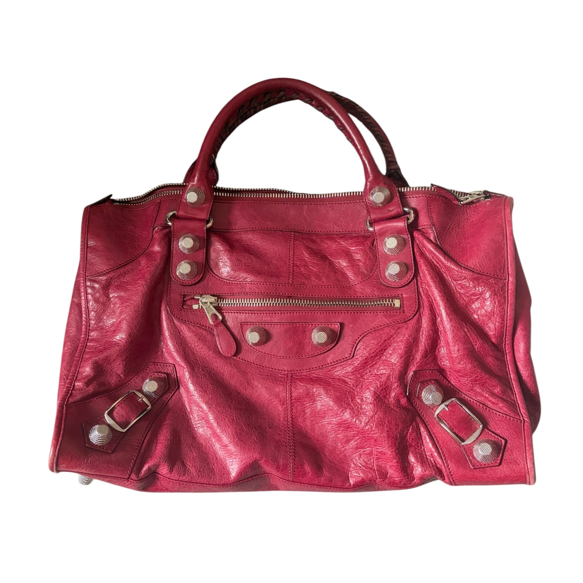 Balenciaga Work in Red, Silver Stud