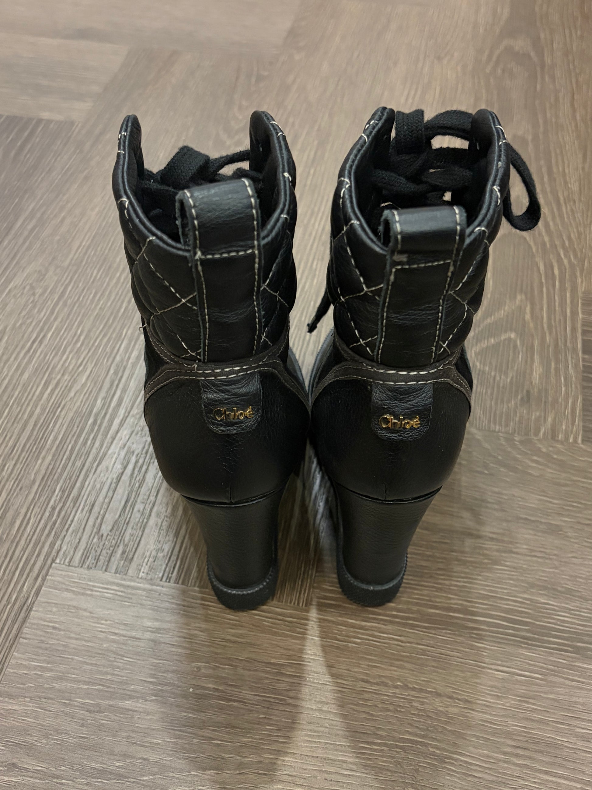 Chloé Black Leather Trainers