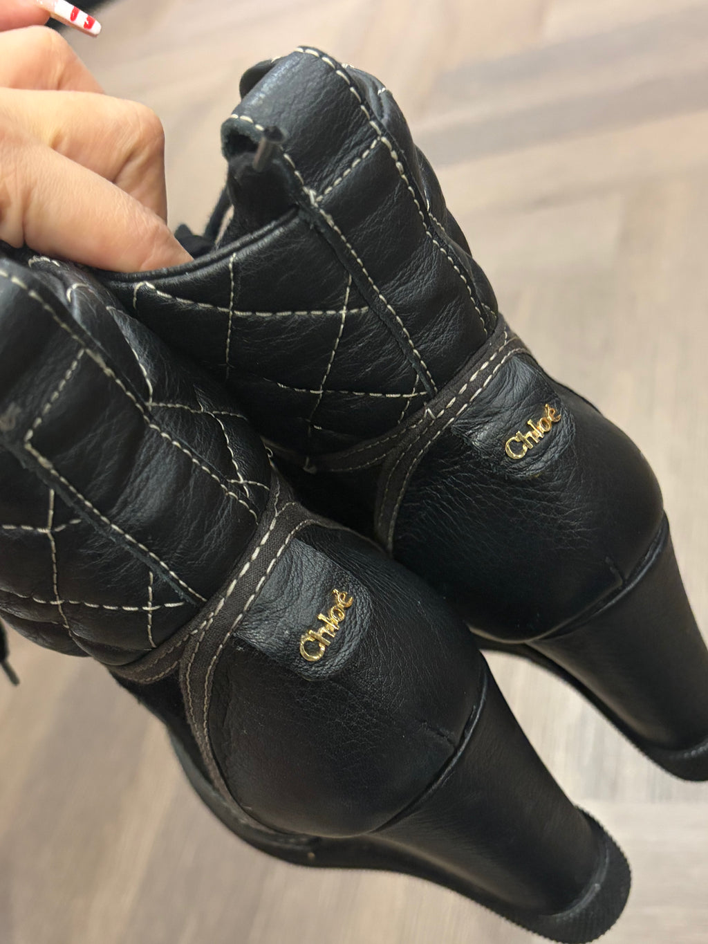 Chloé Black Leather Trainers