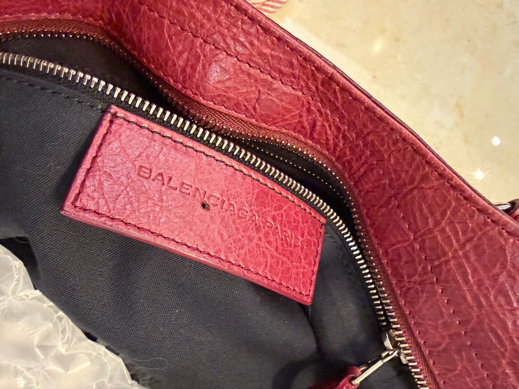 Balenciaga city bag size medium in burghendy red