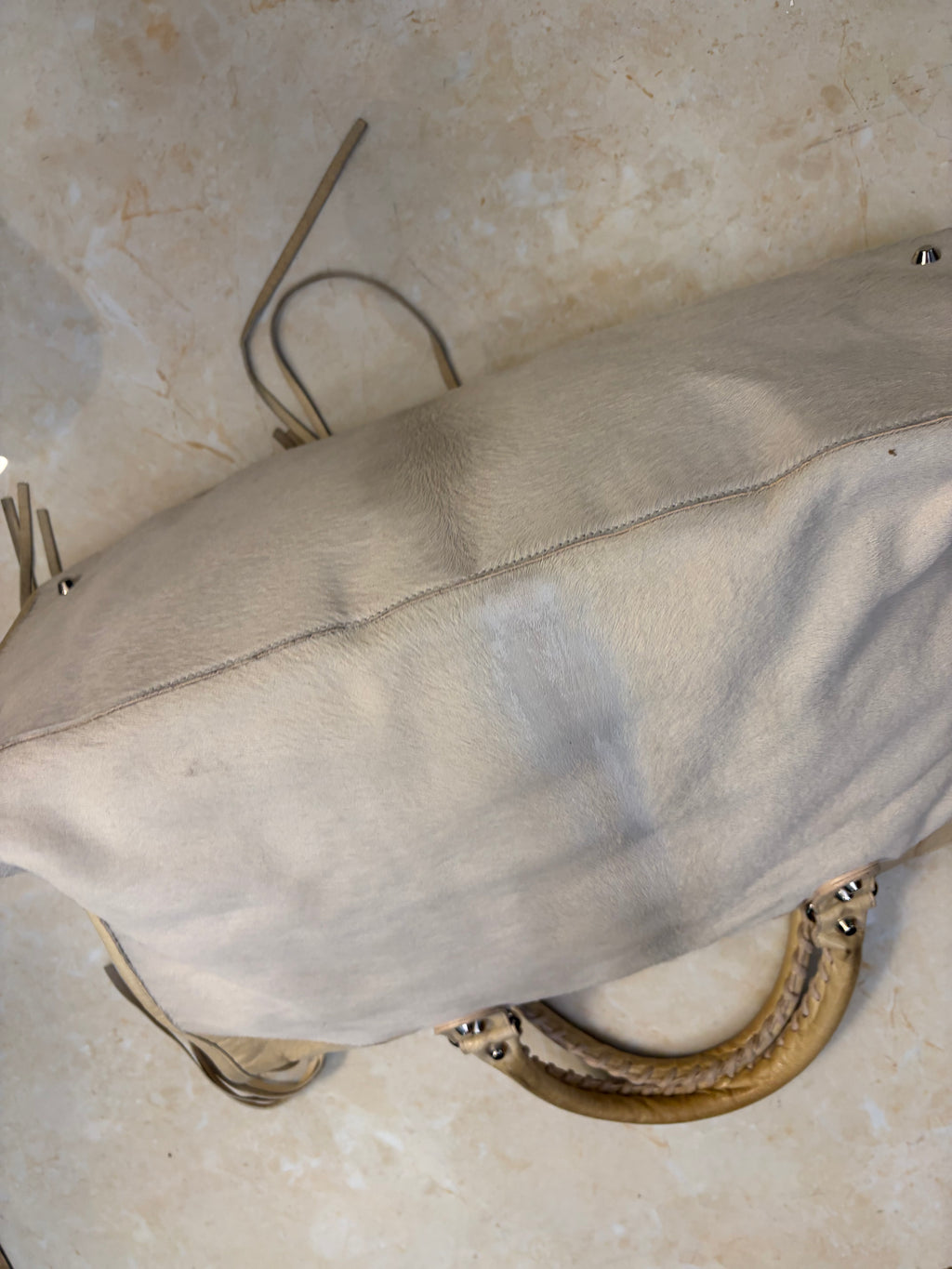 Balenciaga mohair work bag in Beige