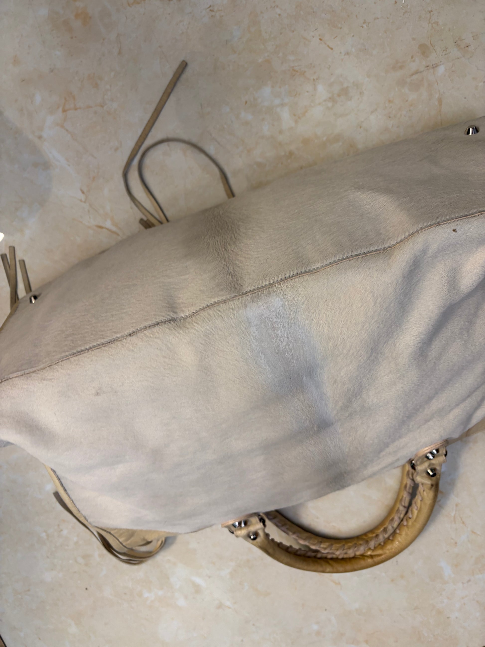 Balenciaga mohair work bag in Beige