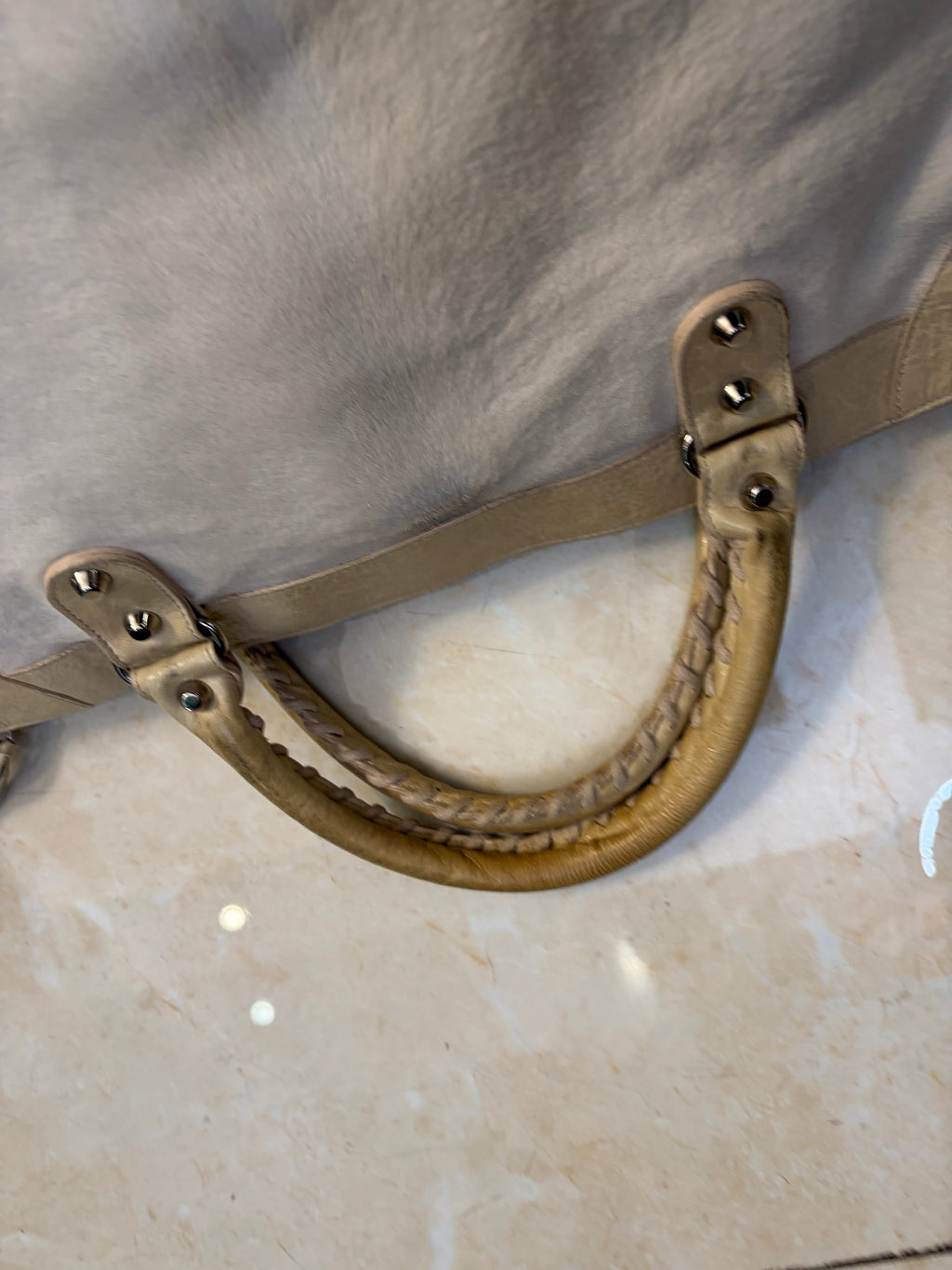 Balenciaga mohair work bag in Beige