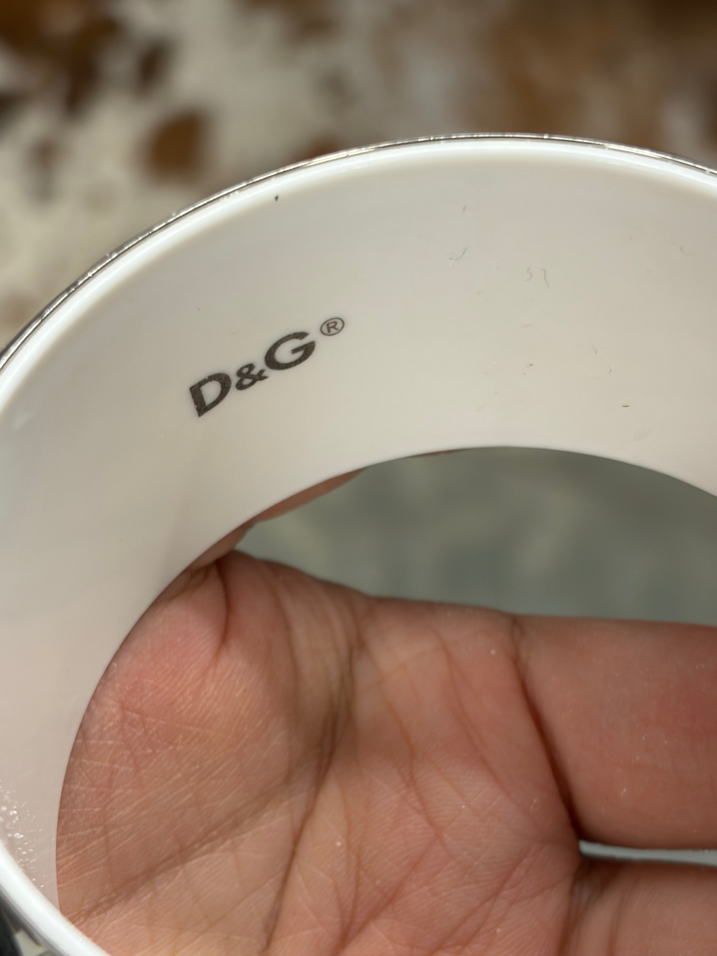 Dolce & Gabbana Silver Ceramic Heavy Bracelet