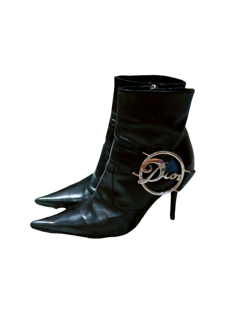 Christian Dior By John Galliano 2000s CD Logo Leather Boots