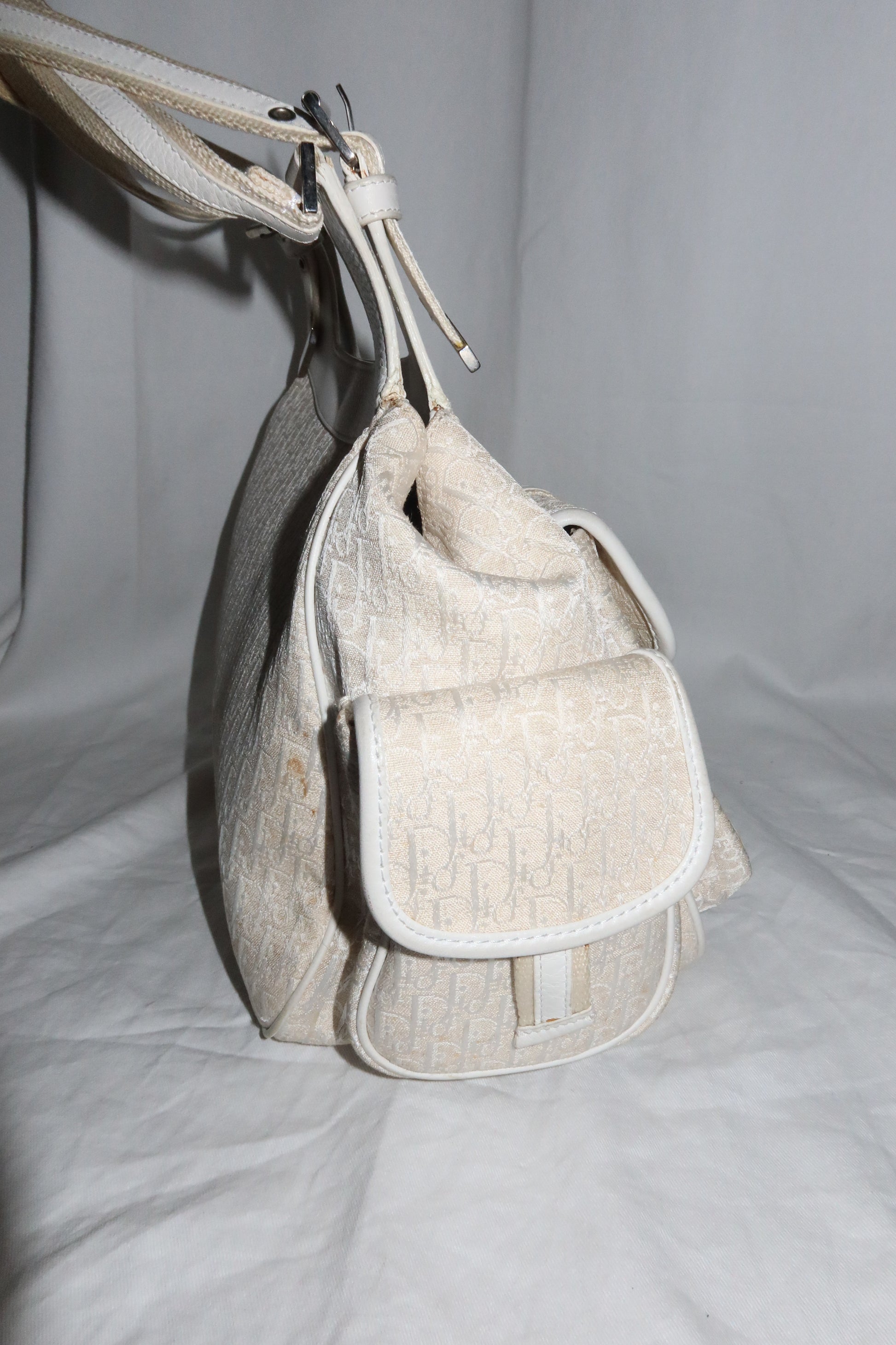 Christian Dior Street Chic Columbus Shoulder Bag (in Vanilla Oblique and Leather)