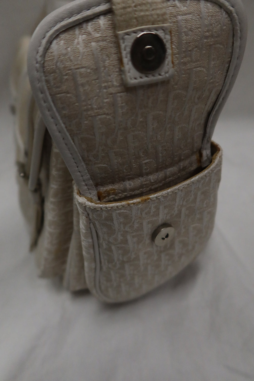 Christian Dior Street Chic Columbus Shoulder Bag (in Vanilla Oblique and Leather)