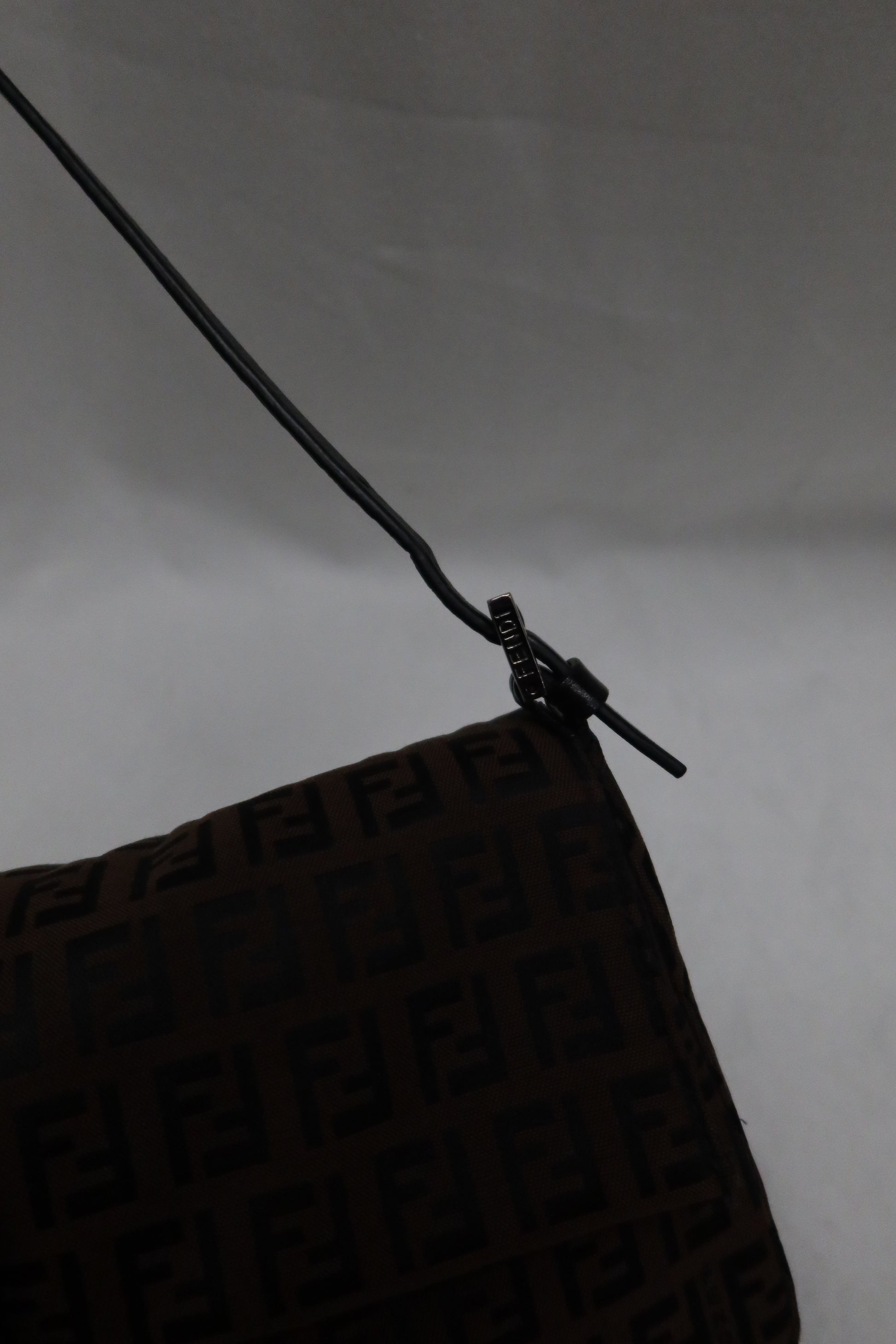 Fendi Zucca Cloth Baguette Shoulder Bag