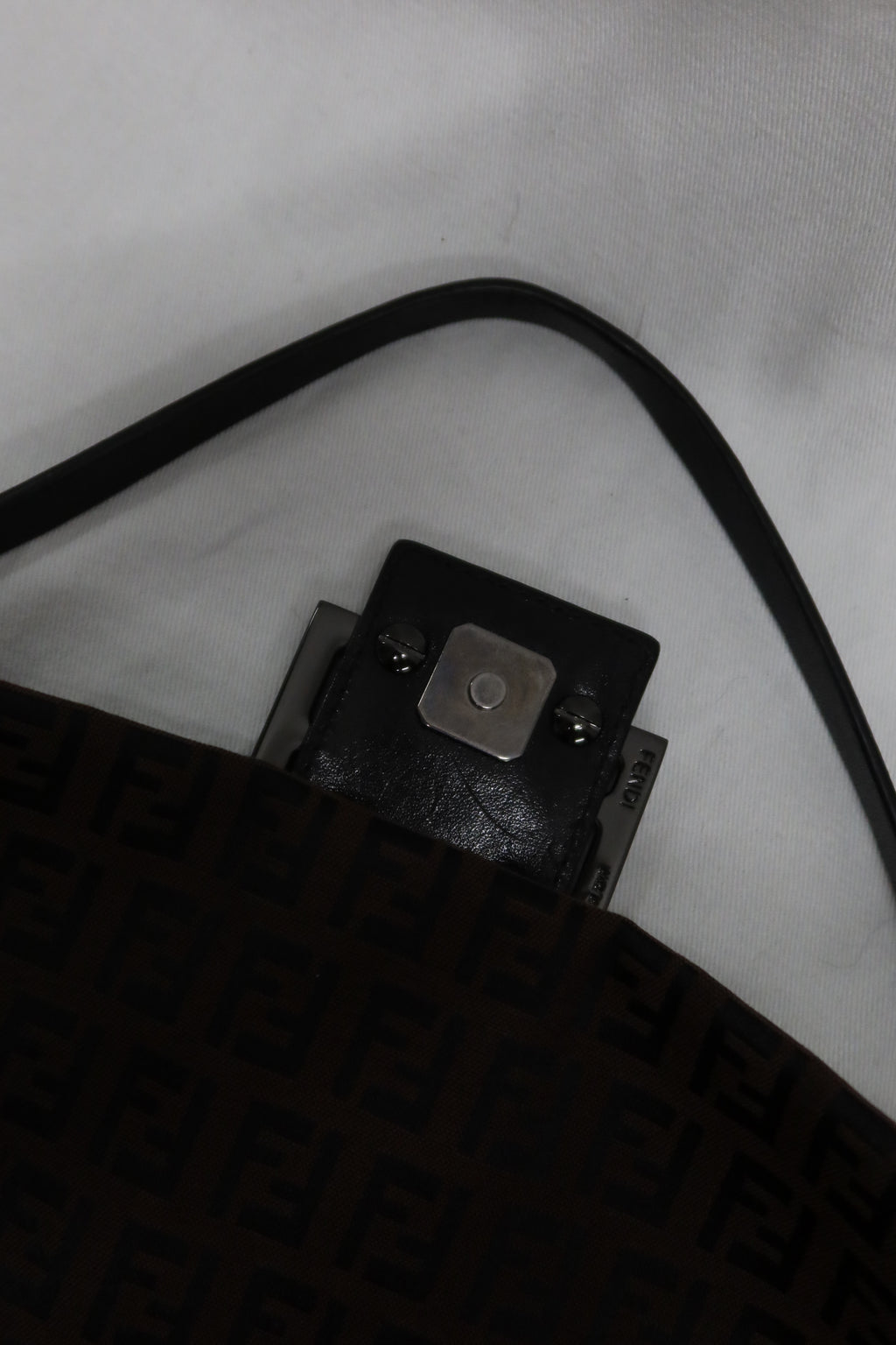 Fendi Zucca Cloth Baguette Shoulder Bag