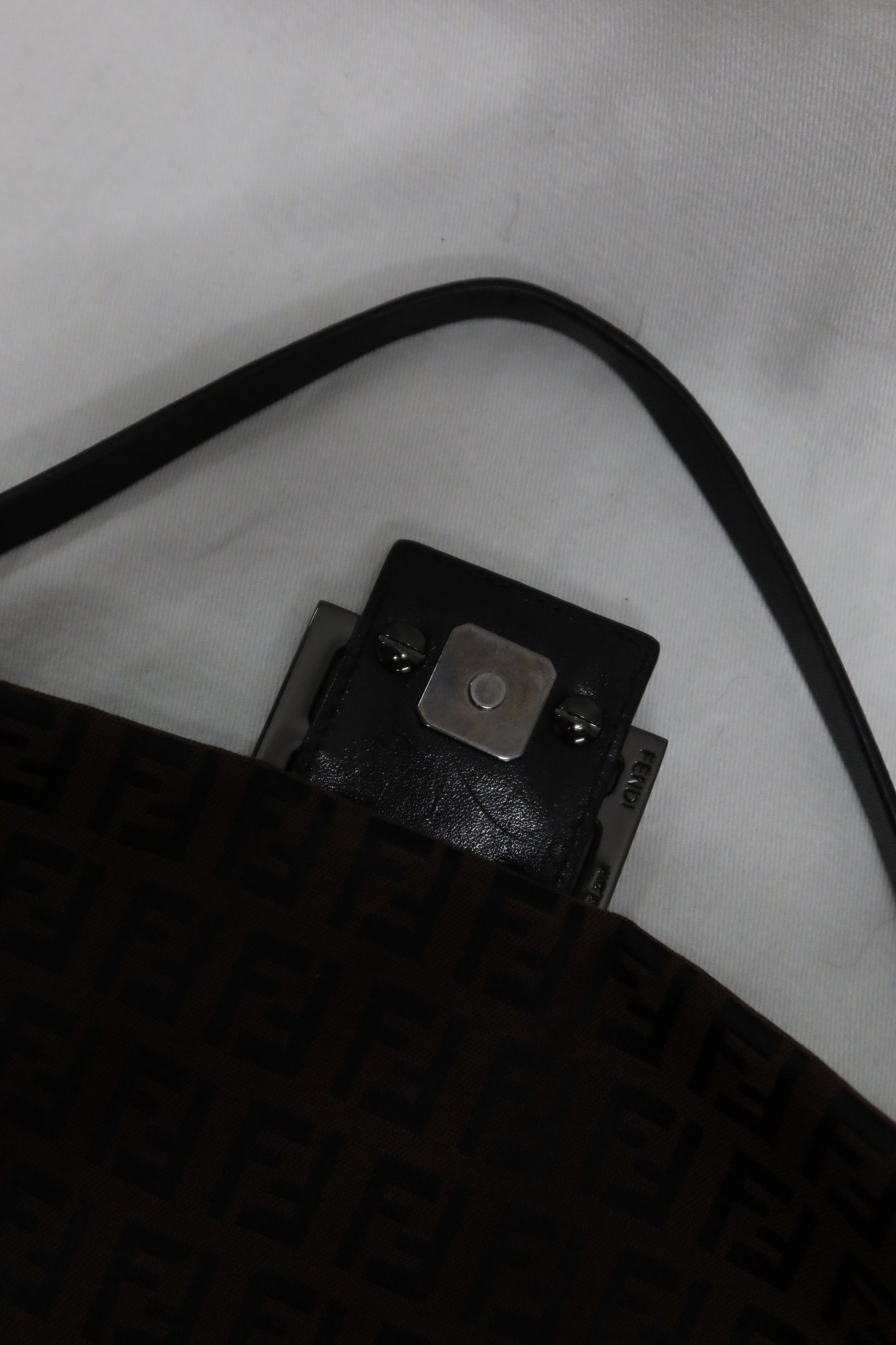 Fendi Zucca Cloth Baguette Shoulder Bag