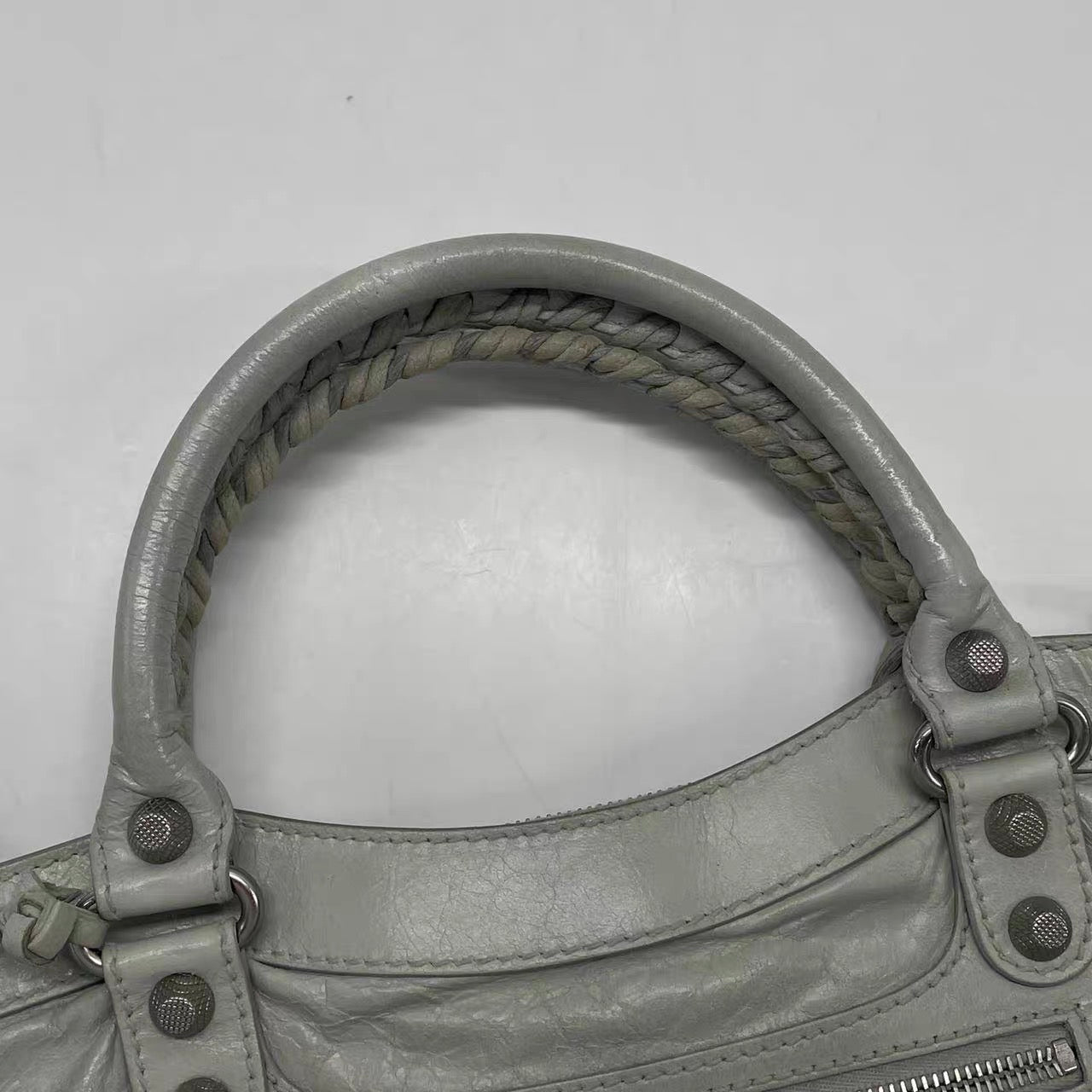 Balenciaga The First Hand Bag Leather 2way Grey