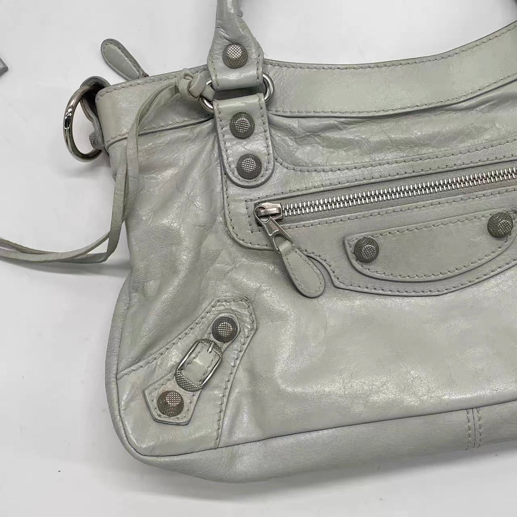 Balenciaga The First Hand Bag Leather 2way Grey
