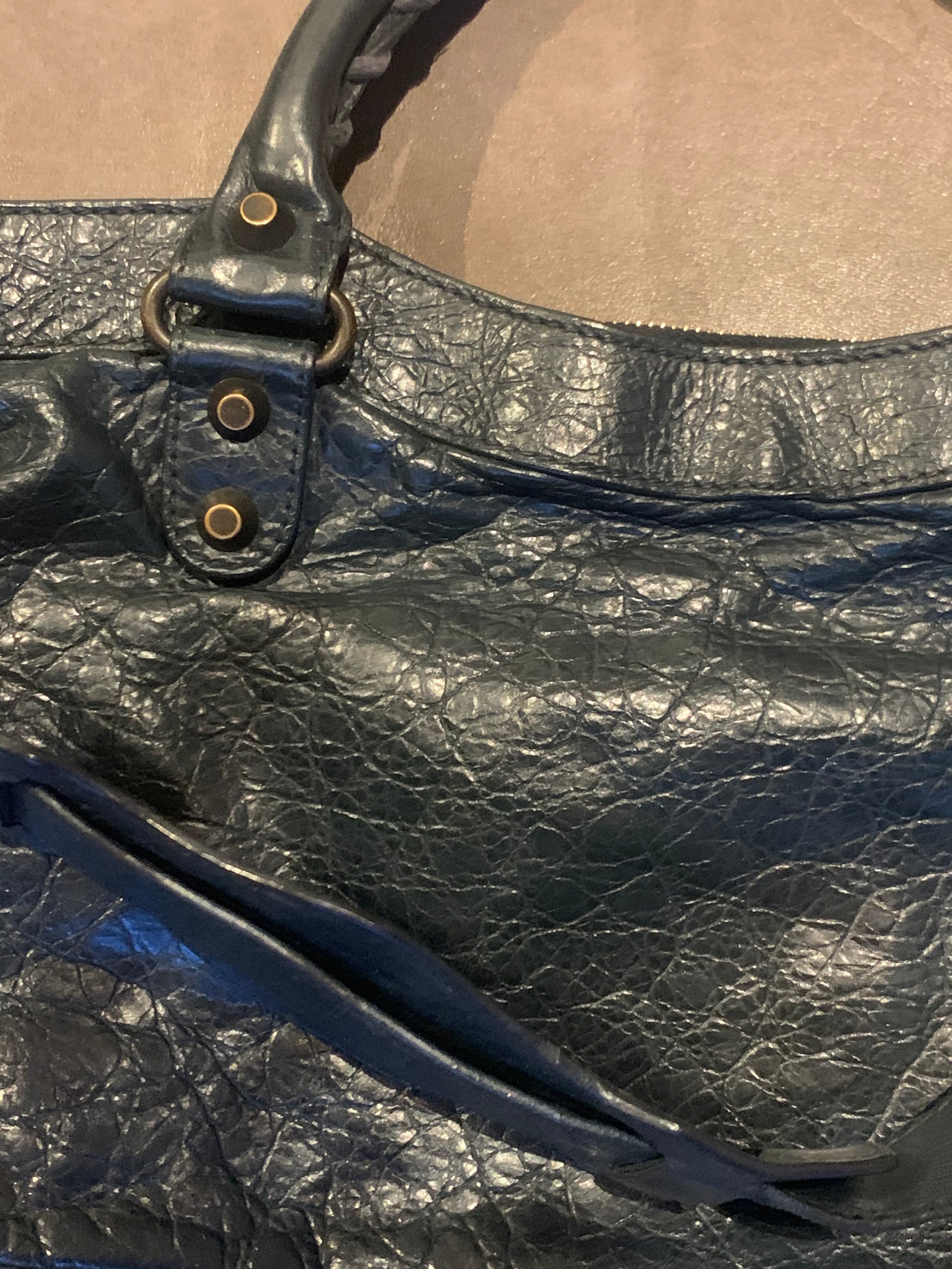 Balenciaga The First Hand Bag Leather 2way Dark Green
