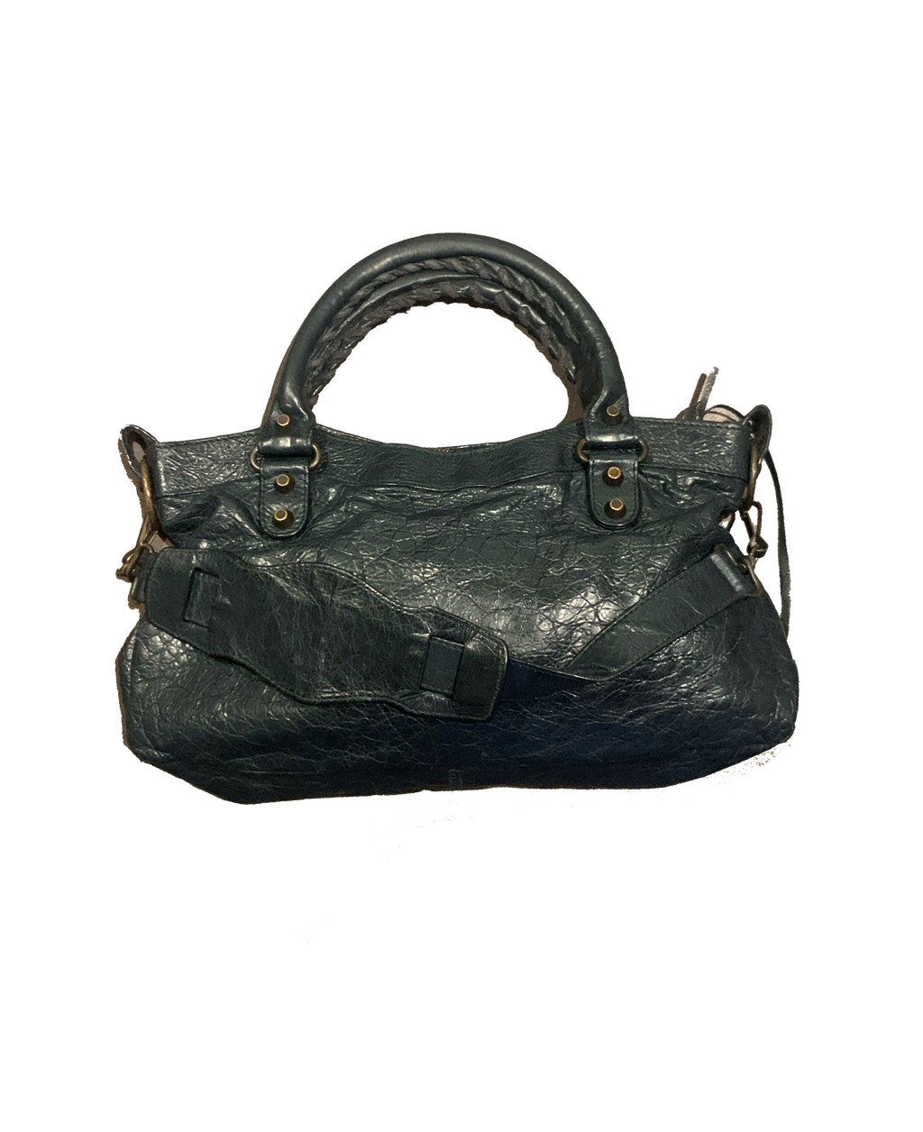 Balenciaga The First Hand Bag Leather 2way Dark Green