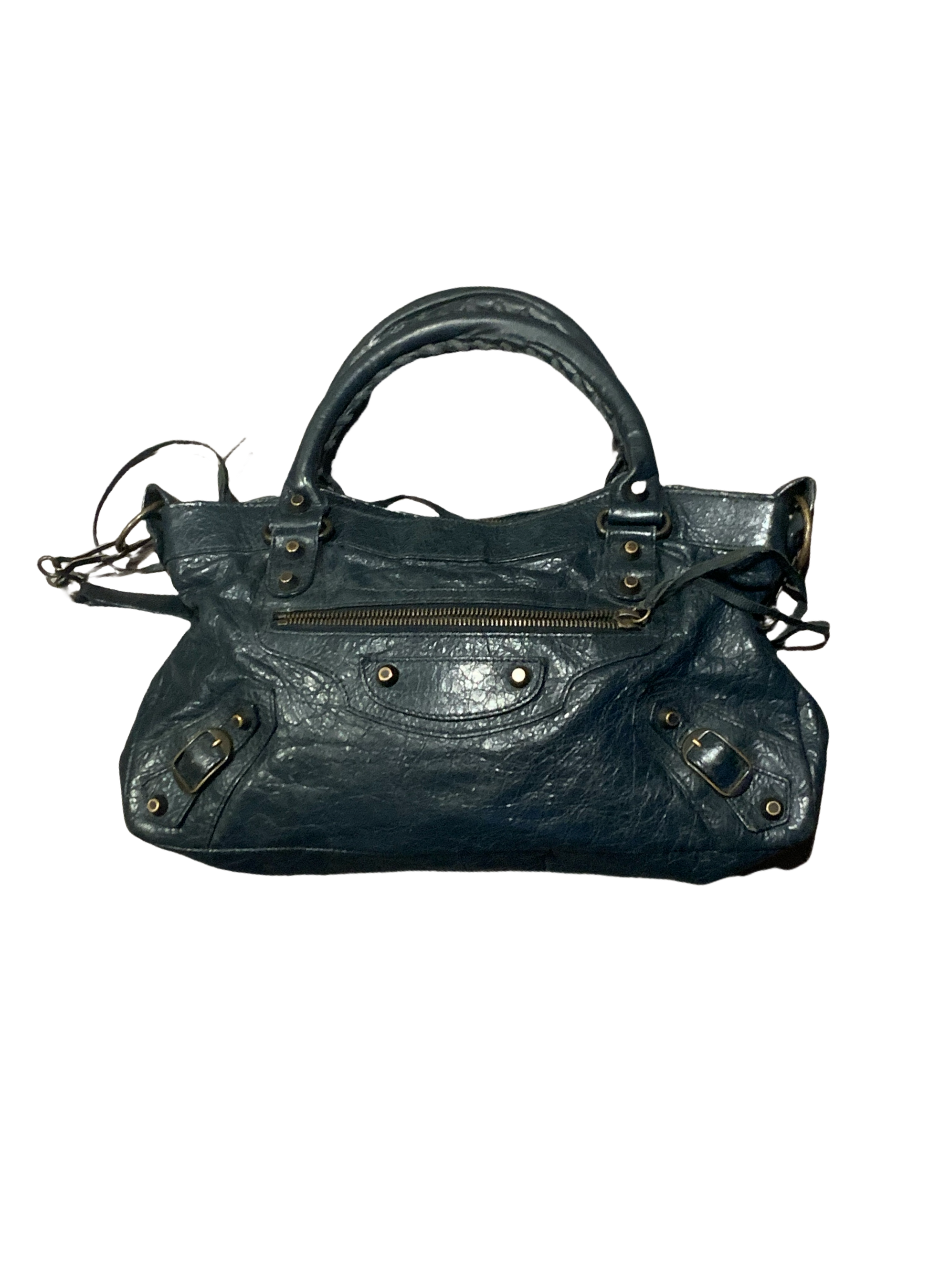 Balenciaga The First Hand Bag Leather 2way Dark Green