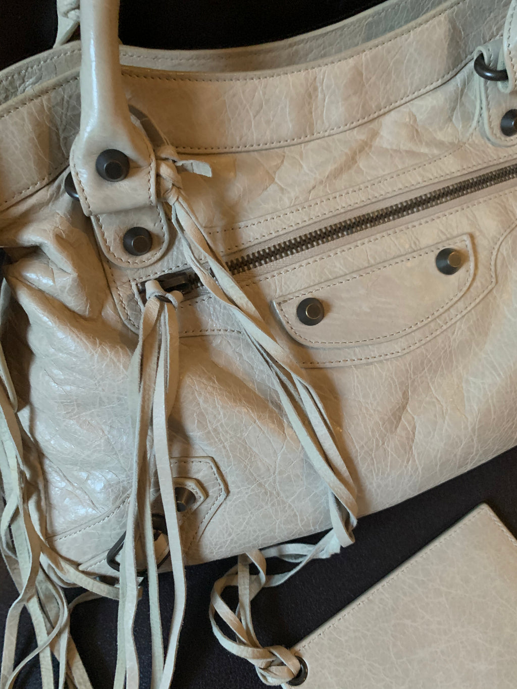 Balenciaga First Classic Town Bag in Cream White