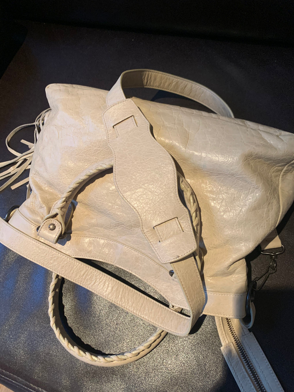Balenciaga First Classic Town Bag in Cream White