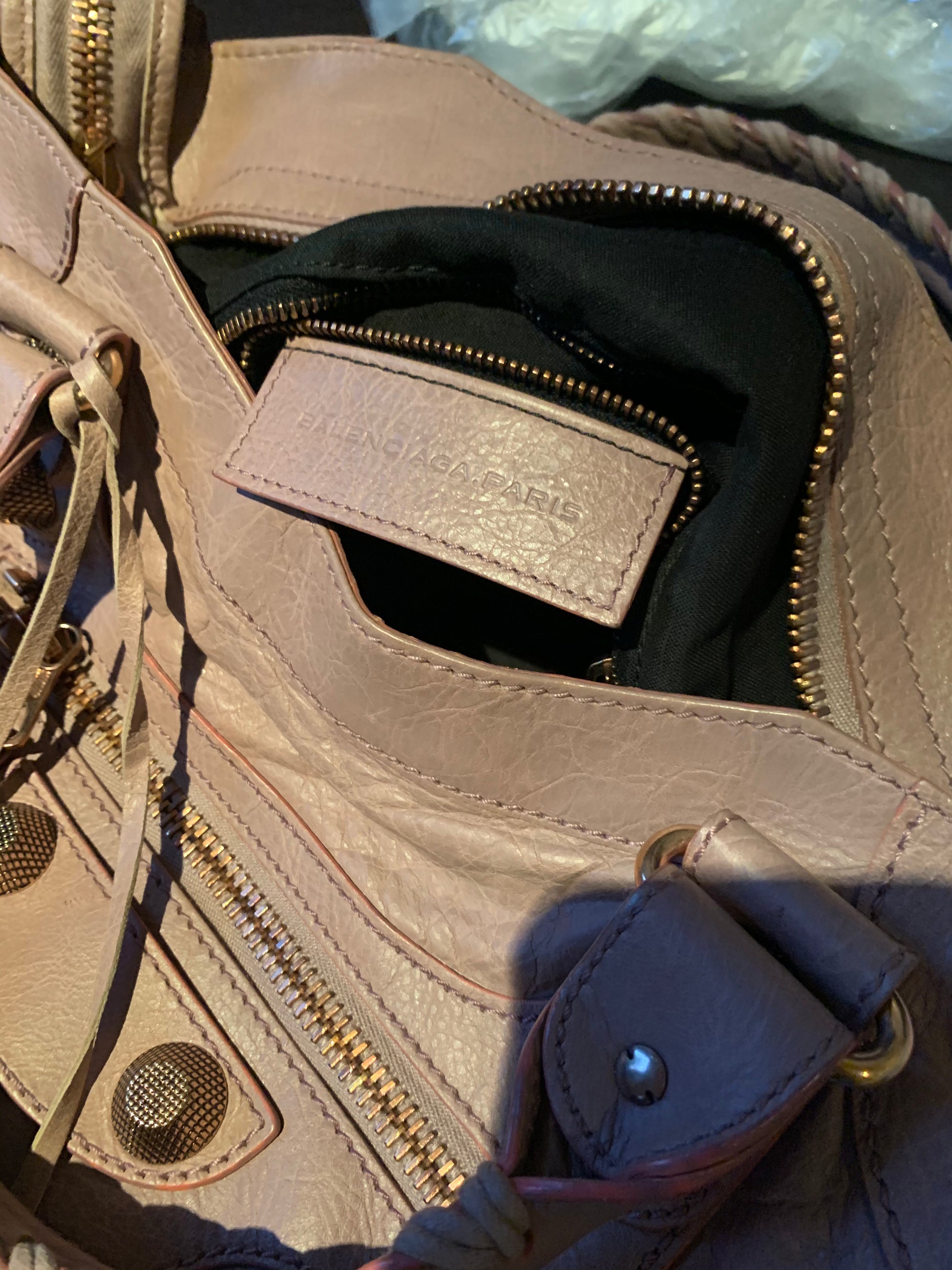 Balenciaga City Bag size Medium in Grey Purple