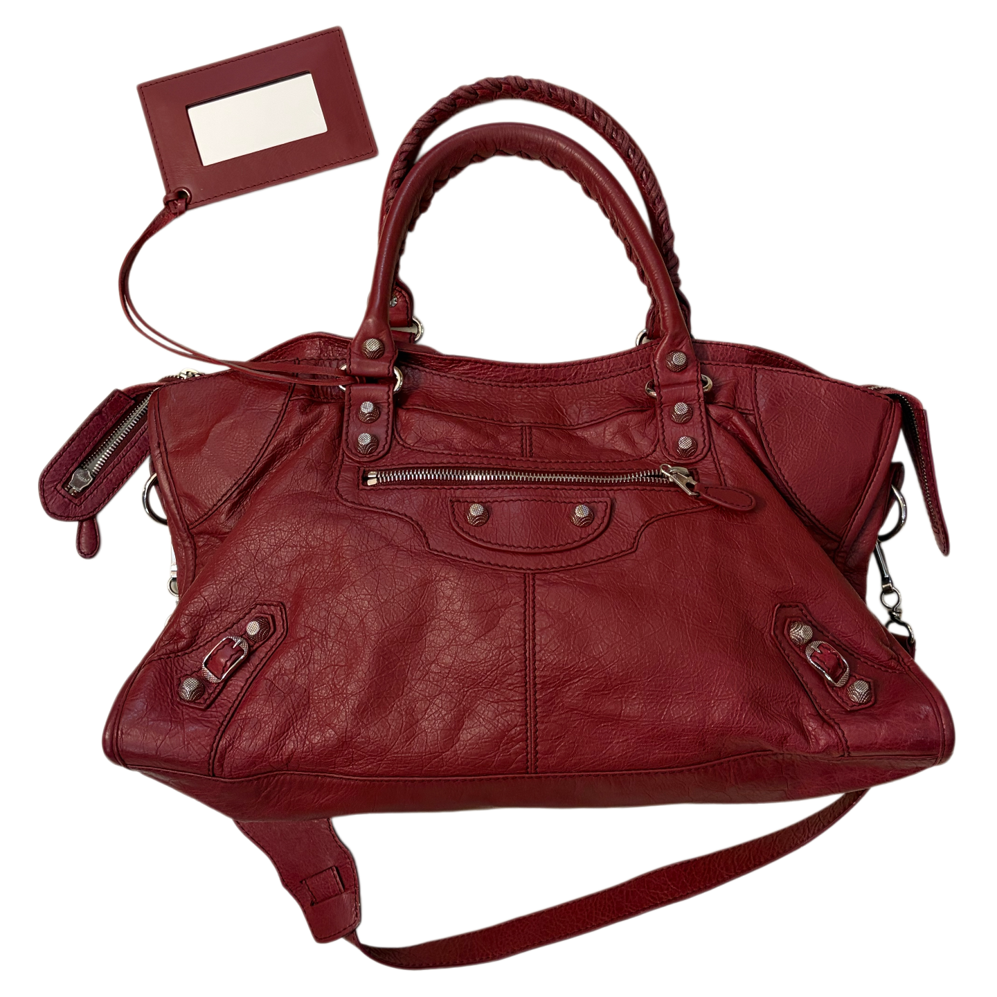Balenciaga city bag size medium in burghendy red