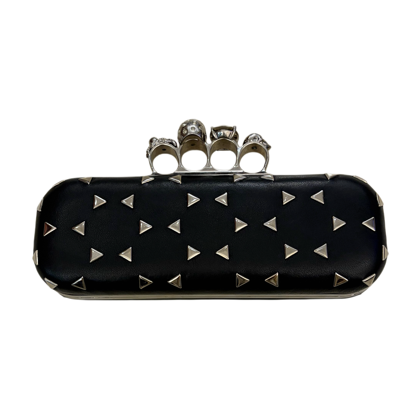 Alexander McQueen Black Kunckle Leather Clutch Bag