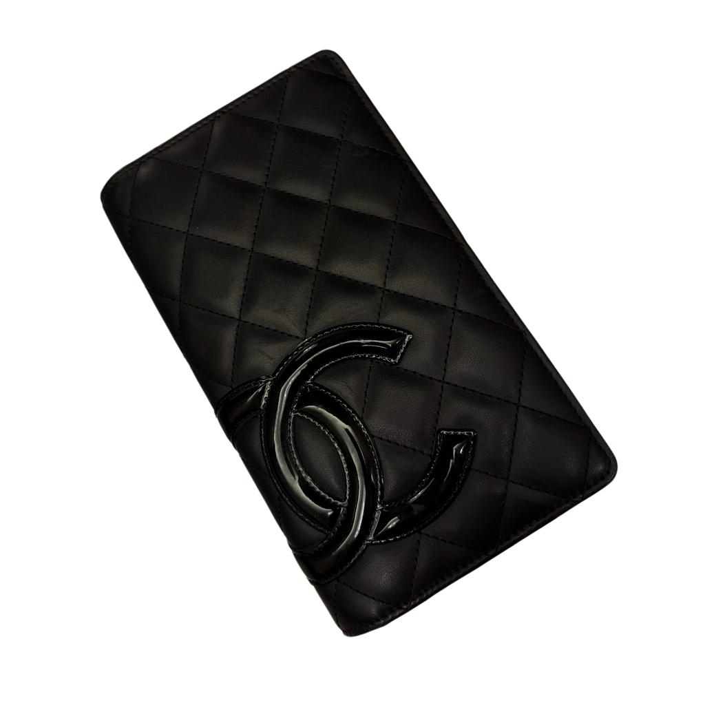 Chanel Cambon Black Leather CC Clutch
