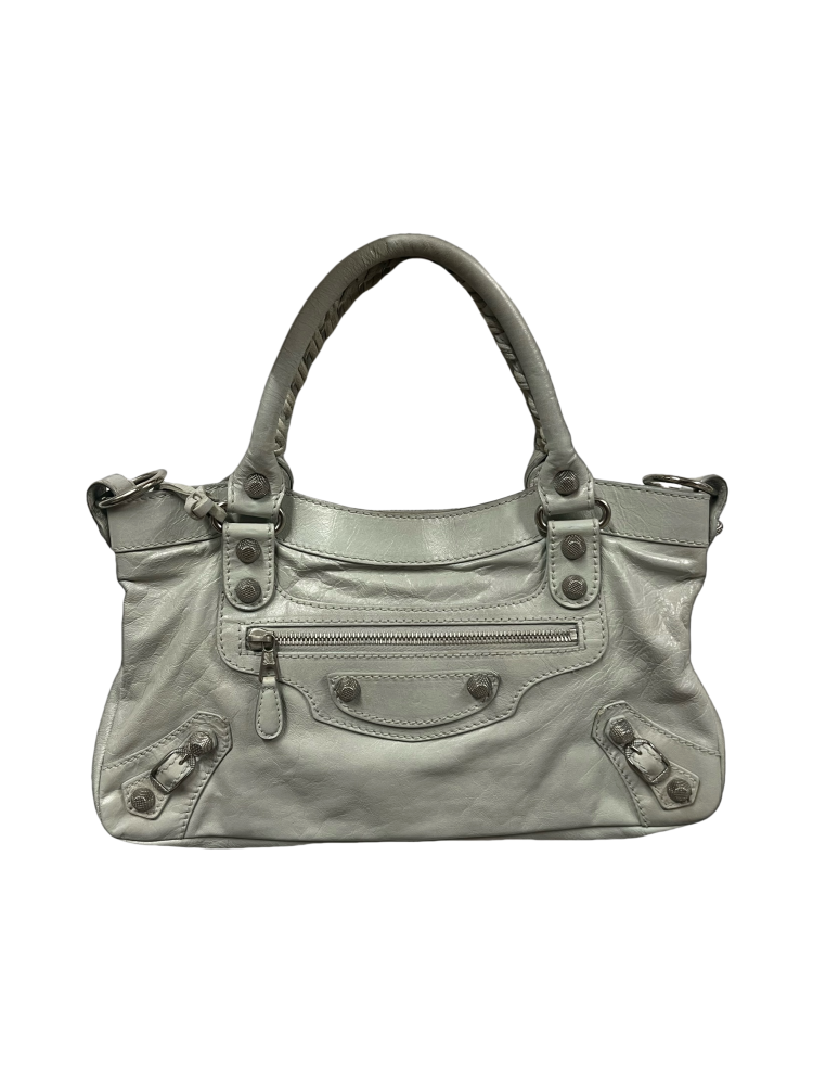 Balenciaga The First Hand Bag Leather 2way Grey