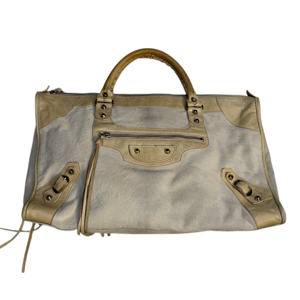 Balenciaga mohair work bag in Beige