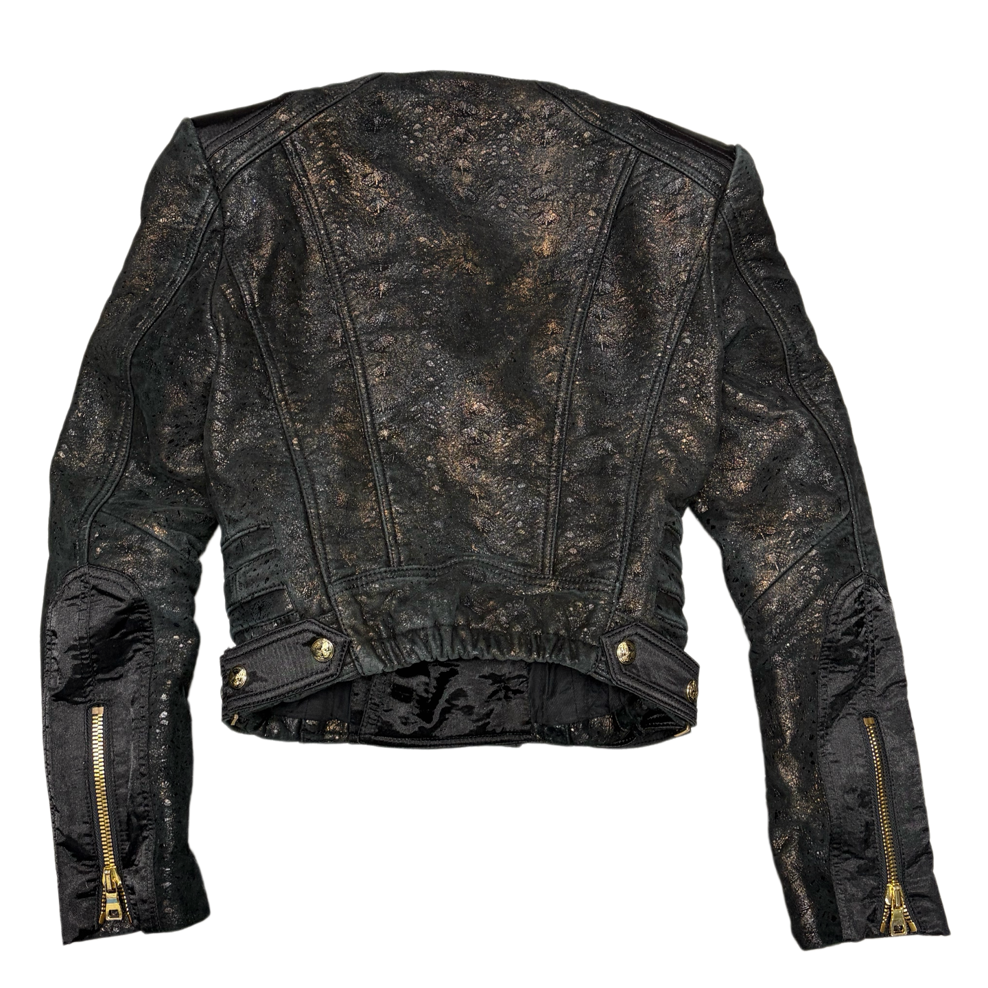 Balmain Military Style Leather Jacket