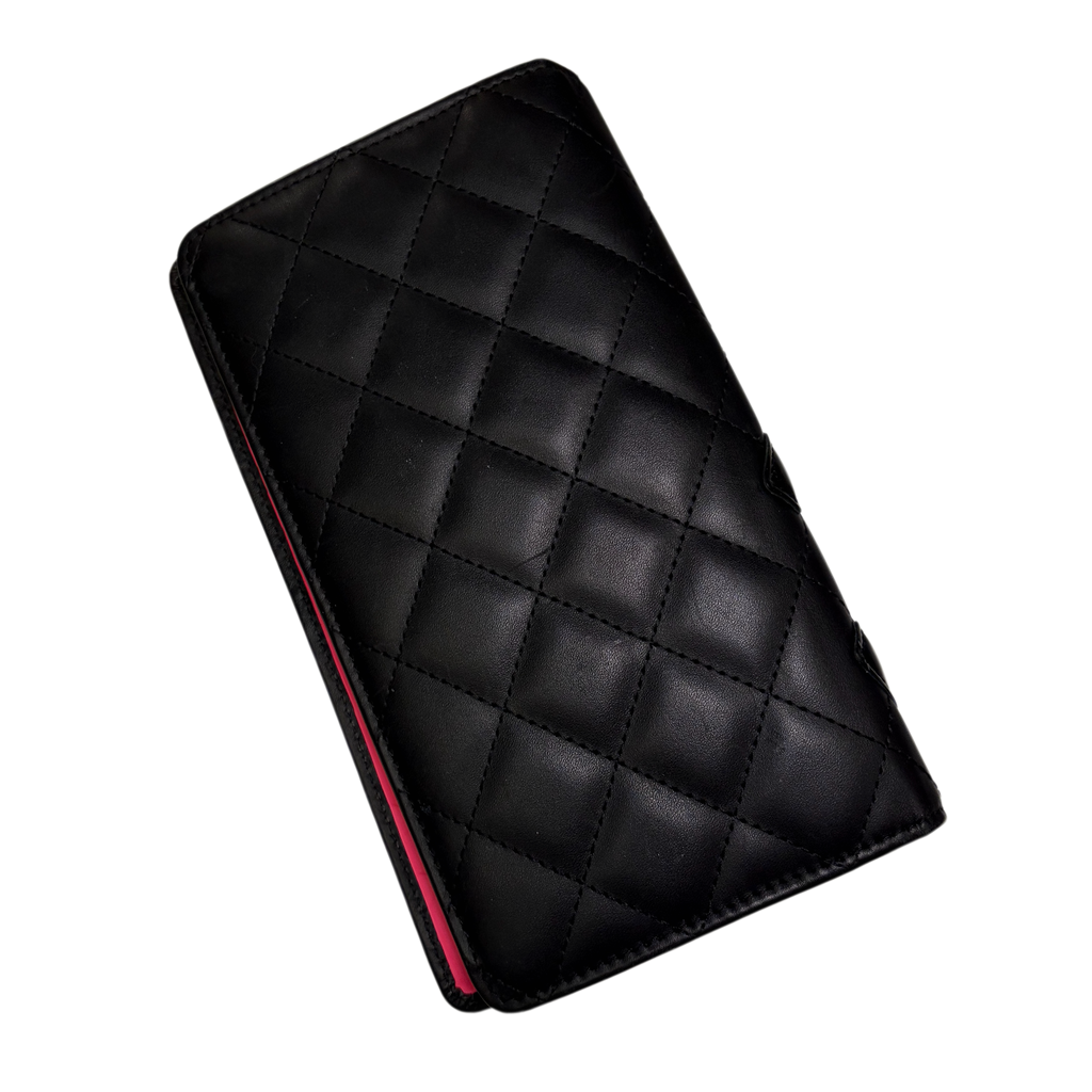 Chanel Cambon Black Leather CC Clutch
