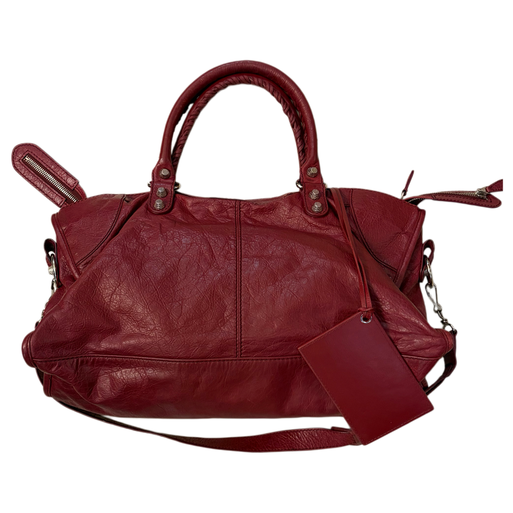 Balenciaga city bag size medium in burghendy red