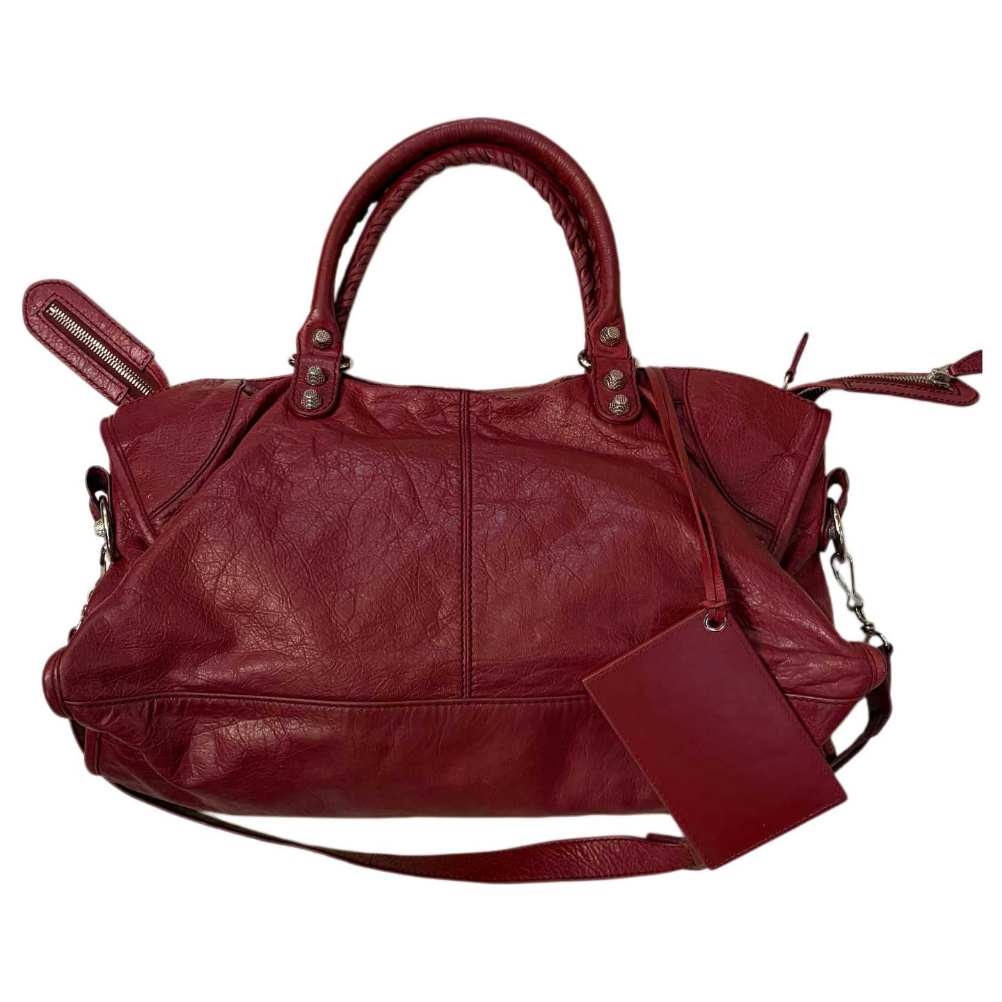 Balenciaga city bag size medium in burghendy red