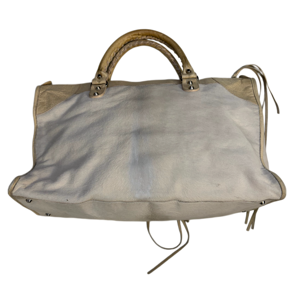 Balenciaga mohair work bag in Beige