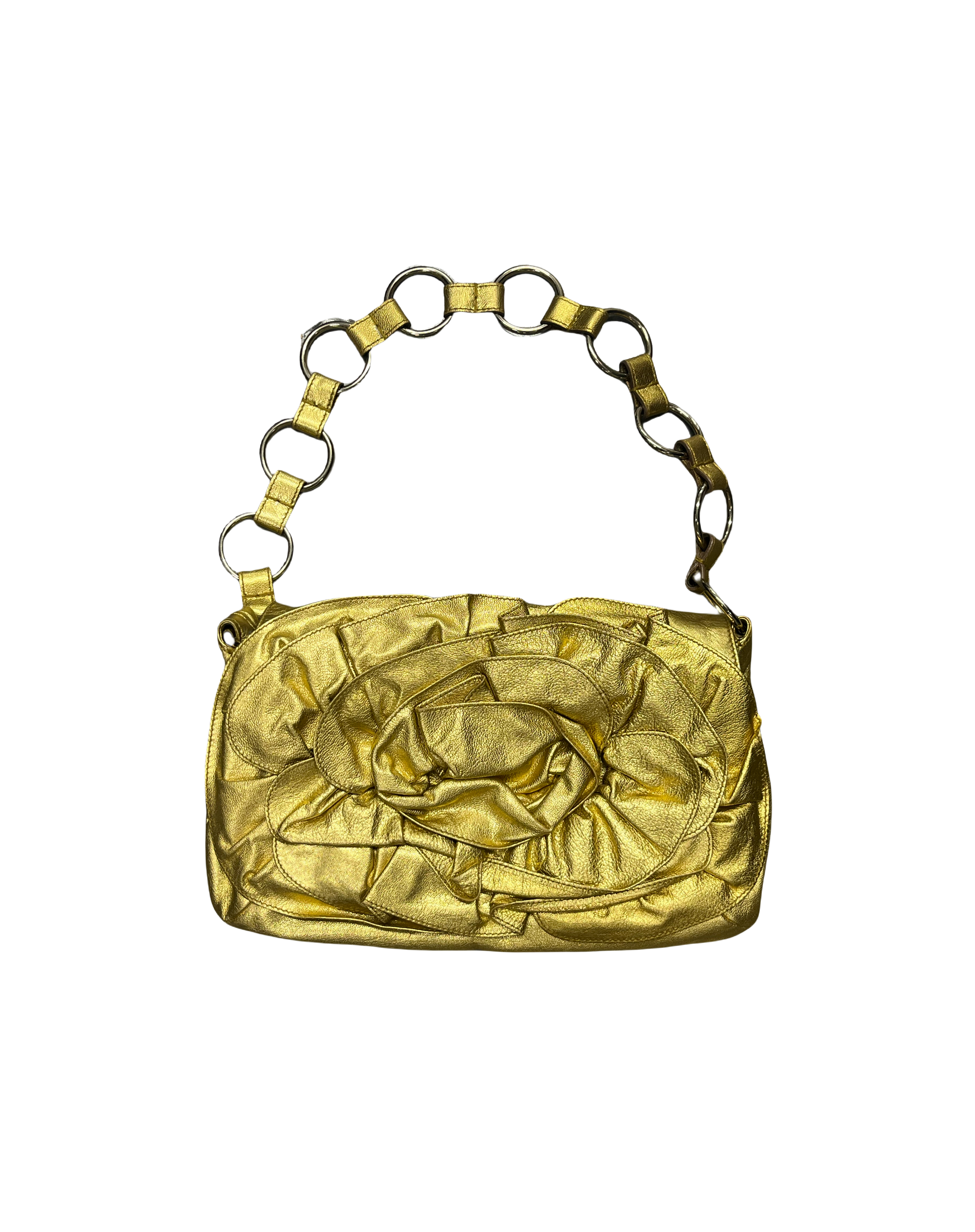 Yves Saint Laurent by Tomford Gold Metallic leather Flora Bag