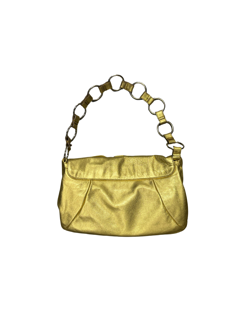 Yves Saint Laurent by Tomford Gold Metallic leather Flora Bag