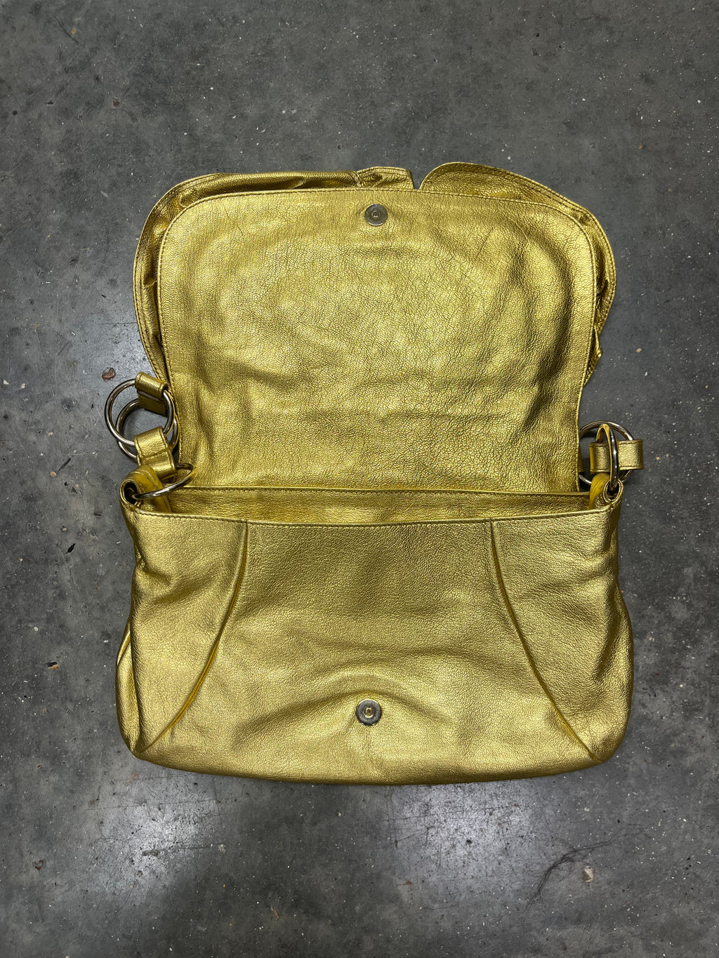 Yves Saint Laurent by Tomford Gold Metallic leather Flora Bag