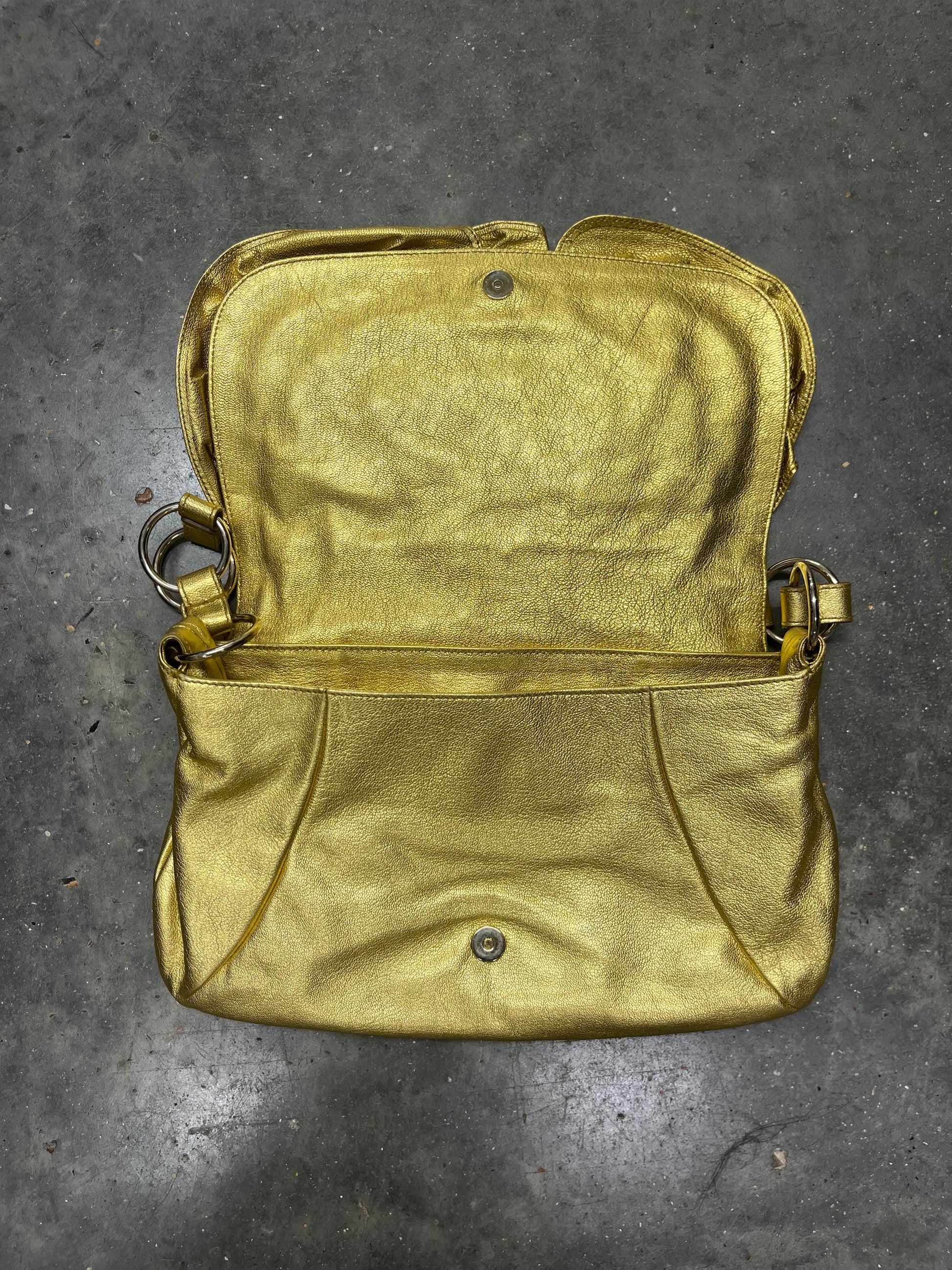 Yves Saint Laurent by Tomford Gold Metallic leather Flora Bag
