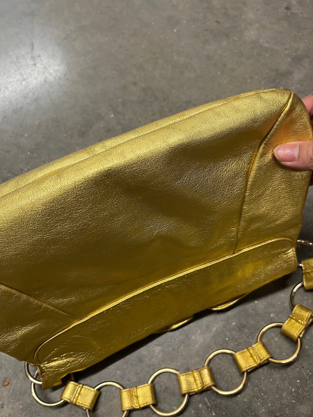Yves Saint Laurent by Tomford Gold Metallic leather Flora Bag