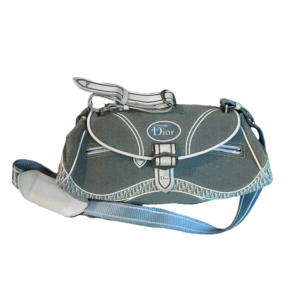 Dior Sports Light Blue Canvas Shoulder Bag