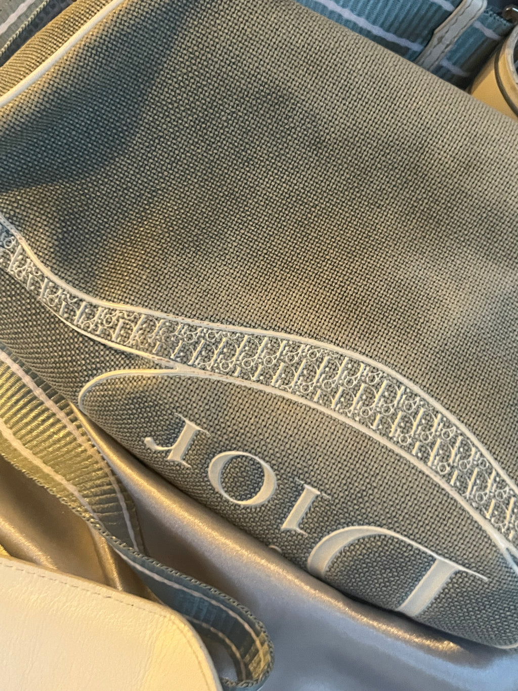 Dior Sports Light Blue Canvas Shoulder Bag
