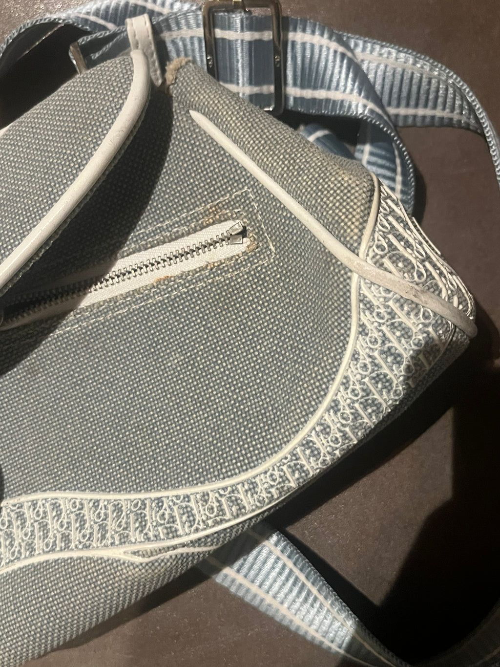 Dior Sports Light Blue Canvas Shoulder Bag