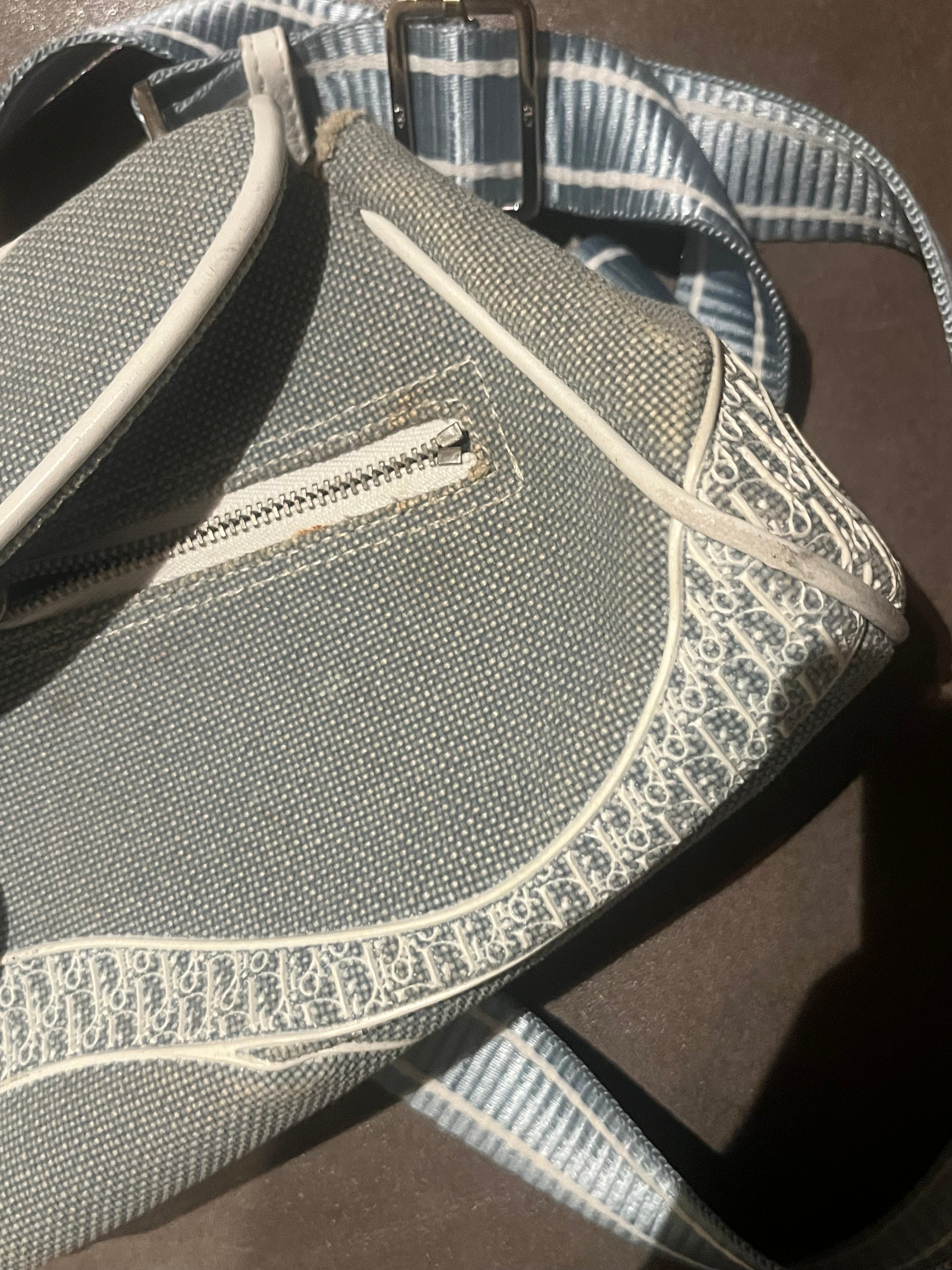 Dior Sports Light Blue Canvas Shoulder Bag